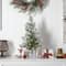 2ft. Pre-Lit Frosted Artificial Christmas Tree in Decorative Planter, Clear Lights